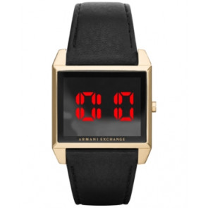 Uhrenarmband AX2220 Leder Schwarz 22mm