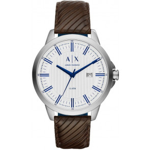 Uhrenarmband Armani Exchange AX2263 Leder Braun 20mm
