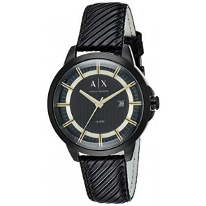 Uhrenarmband Armani Exchange AX2266 Leder Schwarz 20mm