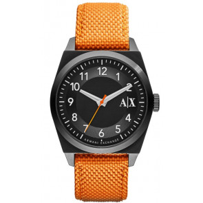 Uhrenarmband Armani Exchange AX2305 Leder/Textil Orange 22mm