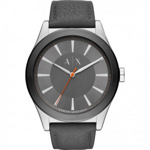 Uhrenarmband Armani Exchange AX2335 Leder Grau 22mm