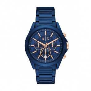 Uhrenarmband Armani Exchange AX2607 Stahl Blau 22mm