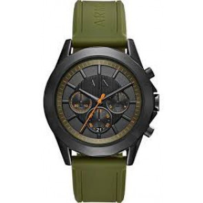 Uhrenarmband Armani Exchange AX2608 Silikon Grün 22mm