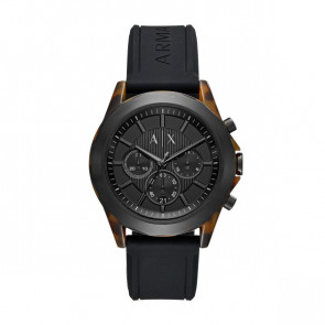 Uhrenarmband Armani Exchange AX2610 Silikon Schwarz 22mm