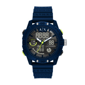 Uhrenarmband Armani AX2962 Kautschuk Blau 24mm
