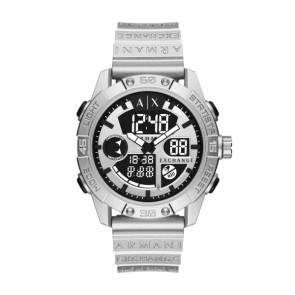 Uhrenarmband Armani AX2965 Kautschuk Grau 24mm