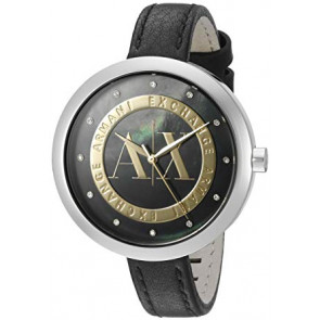 Uhrenarmband Armani Exchange AX4233 Leder Schwarz 12mm