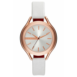 Uhrenarmband Armani Exchange AX4251 Leder Weiss 14mm