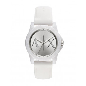 Uhrenarmband Armani Exchange AX4339 Silikon Weiss 18mm