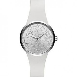Uhrenarmband Armani Exchange AX4505 Leder Weiss 22mm