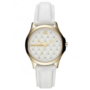 Uhrenarmband Armani Exchange AX5207 Leder Weiss 18mm