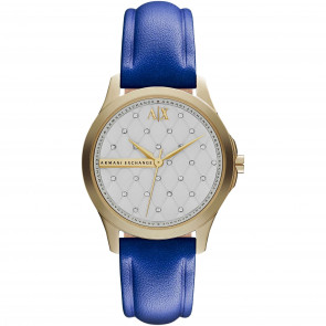 Uhrenarmband Armani Exchange AX5225 Leder Blau 18mm