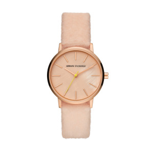 Uhrenarmband Armani AX5569 Leder/Textil Rosa 18mm