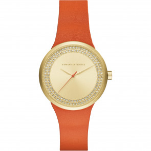Uhrenarmband Armani Exchange AX6012 Leder Orange 16mm