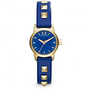 Uhrenarmband Armani Exchange AX6021 Leder Blau 12mm