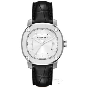 Uhrenarmband Burberry BBY1206 Krokodilhaut Schwarz