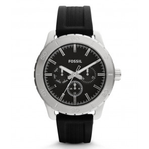 Uhrenarmband Fossil BQ1059 Silikon Schwarz 20mm
