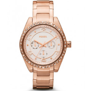 Uhrenarmband Fossil BQ1089 Rostfreier Stahl Rosé 18mm