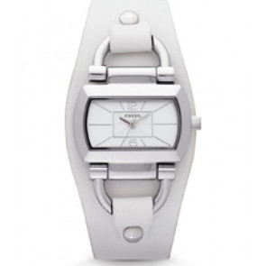 Uhrenarmband Fossil BQ1114 Leder Weiss 10mm