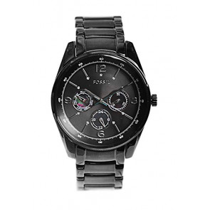 Uhrenarmband Fossil BQ1122 Stahl Schwarz 20mm