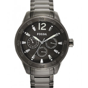 Uhrenarmband Fossil BQ1165 Rostfreier Stahl Anthrazitgrau 22mm