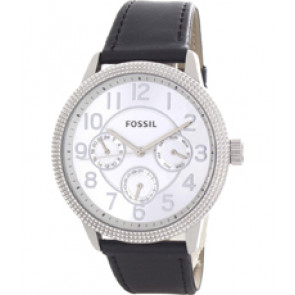 Uhrenarmband Fossil BQ1503 Leder Schwarz 22mm