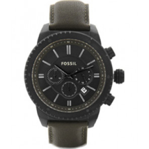 Uhrenarmband Fossil BQ1647 Leder Grün 22mm