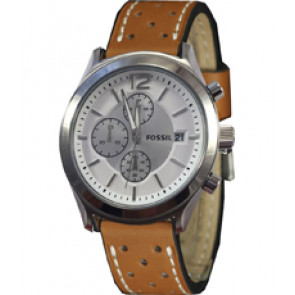 Uhrenarmband Fossil BQ2040 Leder Braun 22mm