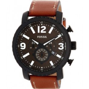 Uhrenarmband Fossil BQ2052 Leder Braun 24mm