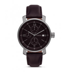 Uhrenarmband Fossil BQ2093 Leder Schwarz 20mm