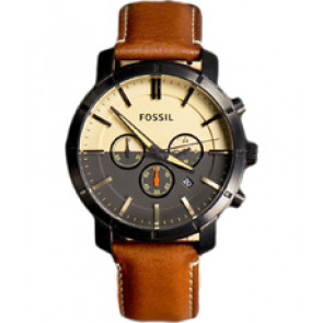 Uhrenarmband Fossil BQ2157 Leder Braun 22mm