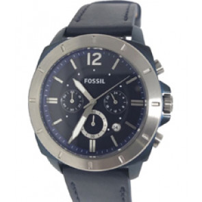 Uhrenarmband Fossil BQ2194 Leder Blau 24mm
