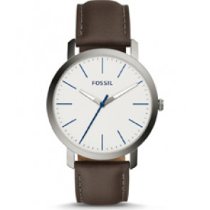 Uhrenarmband Fossil BQ2349 Leder Dunkelbraun 22mm