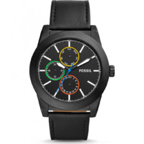 Uhrenarmband Fossil BQ2358 Leder Schwarz 24mm