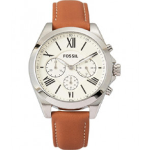 Uhrenarmband Fossil BQ3084 Leder Braun 18mm