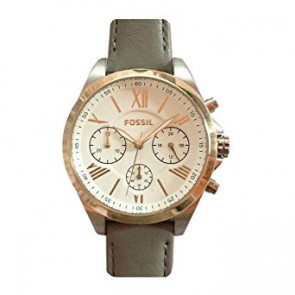Fossil Uhrenarmband BQ3119 Leder Grau + grauen nähte
