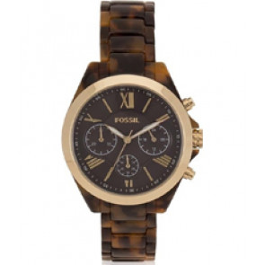 Uhrenarmband Fossil BQ3120 Kunststoff Braun 18mm