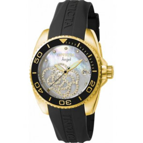 Uhrenarmband Invicta 0489 / 0489.01 / 0487 Kautschuk Schwarz