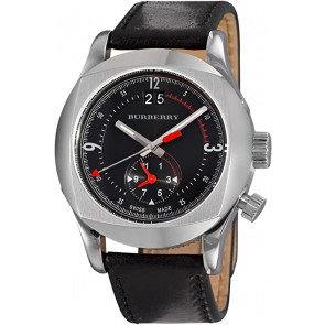 Uhrenarmband Burberry BU7631 Leder Schwarz