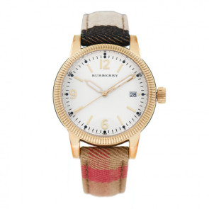 Uhrenarmband Burberry BU7853 Leder Zweifarbig 18mm