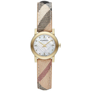 Uhrenarmband Burberry BU9226 Leder Zweifarbig