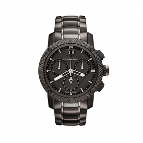 Uhrenarmband Burberry BU9801 Stahl Anthrazitgrau 24mm