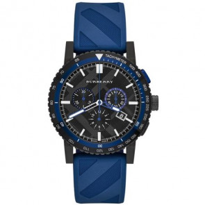Uhrenarmband Burberry BU9807 Kunststoff Blau 20mm