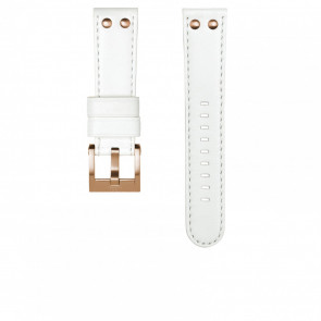 TW Steel Uhrenarmband CEB118 / CE118 Leder Weiss 22mm + weiße nähte