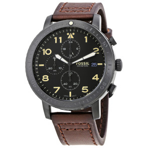 Uhrenarmband Fossil CH3086 Leder Dunkelbraun 22mm