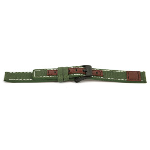 Uhrenarmband Coolwatch CS.246 Leder/Textil Grün 16mm