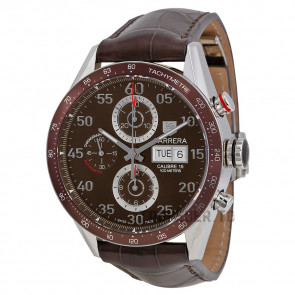 Uhrenarmband Tag Heuer CV2A12.FC / FC6236 Leder Braun 22mm