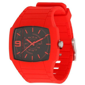 Uhrenarmband (Armband + Gehäuse-Kombination) Diesel DZ1351 Silikon Rot 28mm