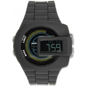 Uhrenarmband (Armband + Gehäuse-Kombination) Diesel DZ7274 Silikon Schwarz 28mm