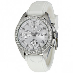 Uhrenarmband Fossil ES2883 Silikon Weiss 18mm